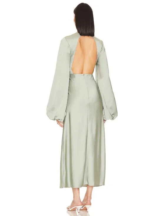 Significant Other Sage Green Demi Midi Dress Size 12 28315 - Picture 3 of 14